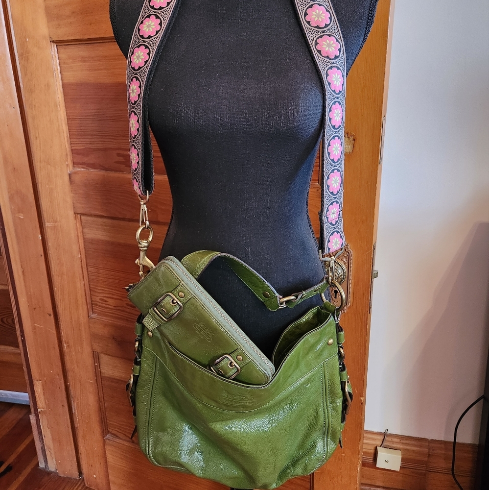 Green Patent Leather Coach Bag and Wallet